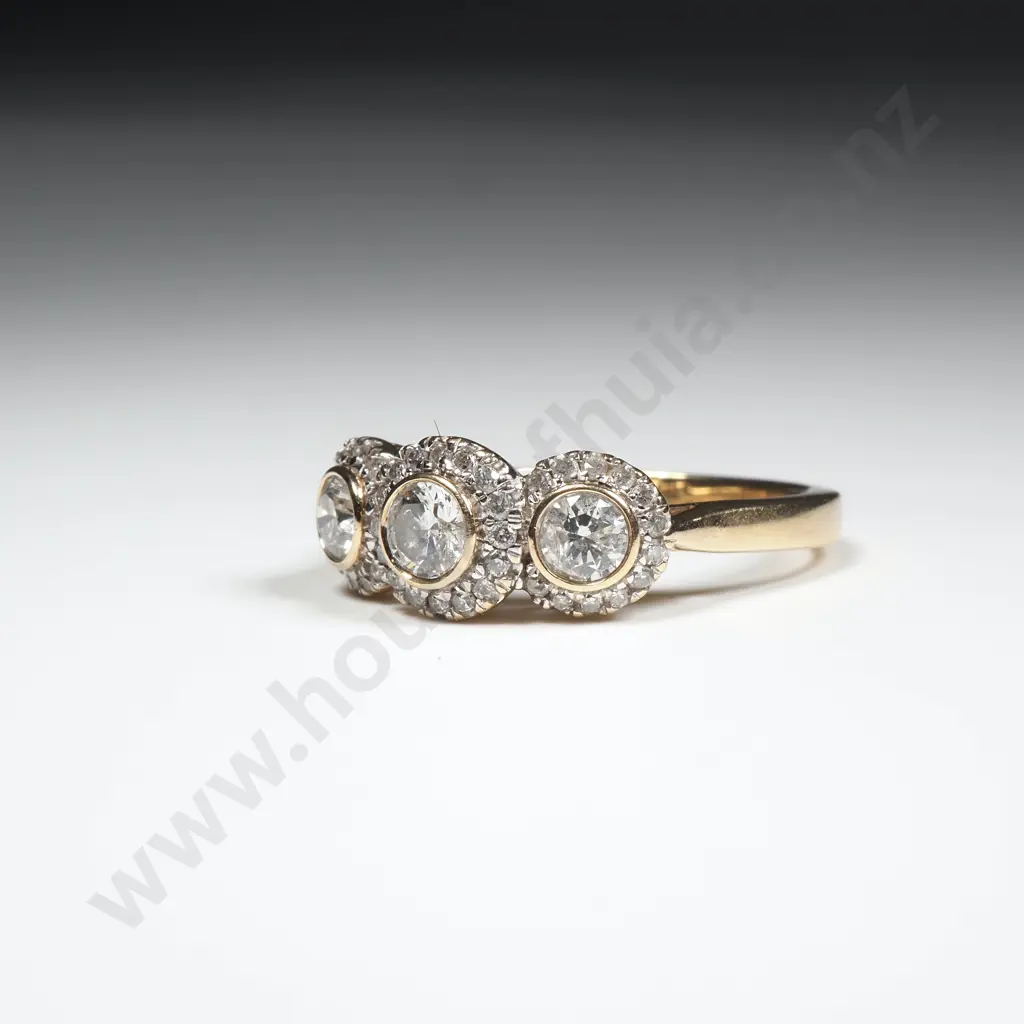 10ct Gold Three Diamond Michael Hill Ring w Valuation for $4,225.00 Image 1++