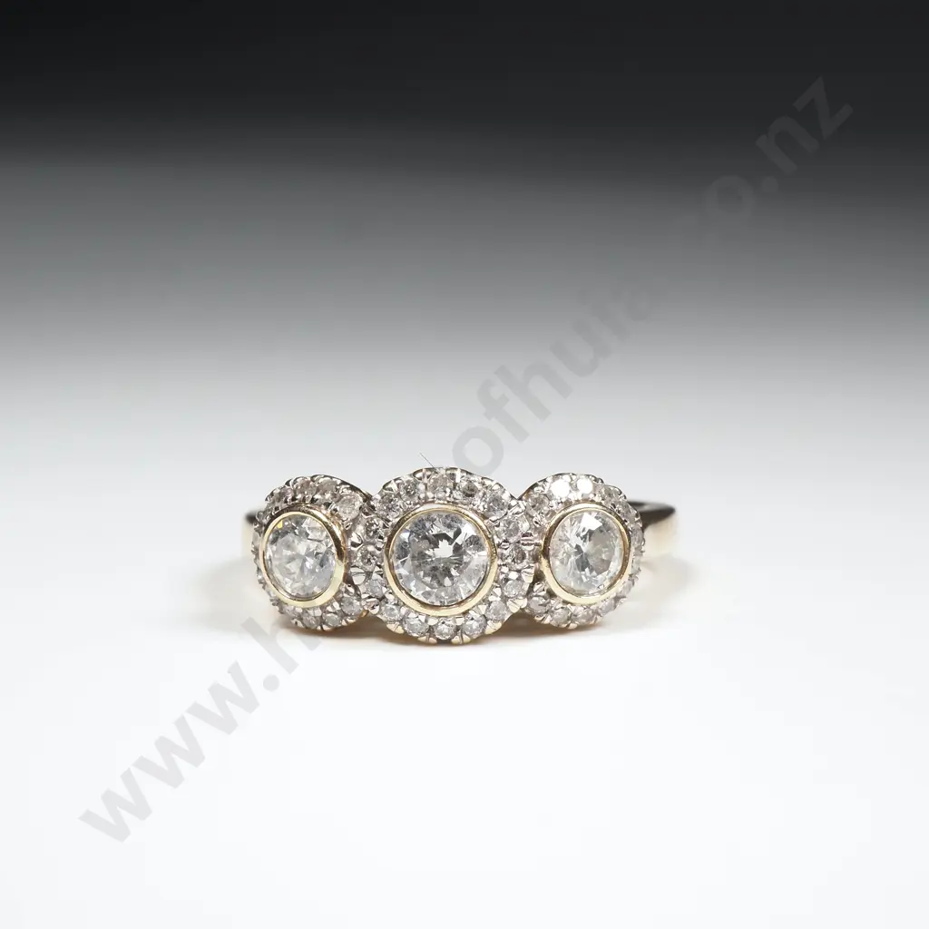 10ct Gold Three Diamond Michael Hill Ring w Valuation for $4,225.00 Image 1++
