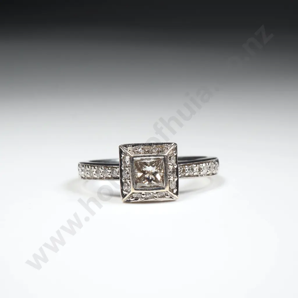 18ct White Gold & Diamond Ring w Valuation for $5,100.00 Image 1++