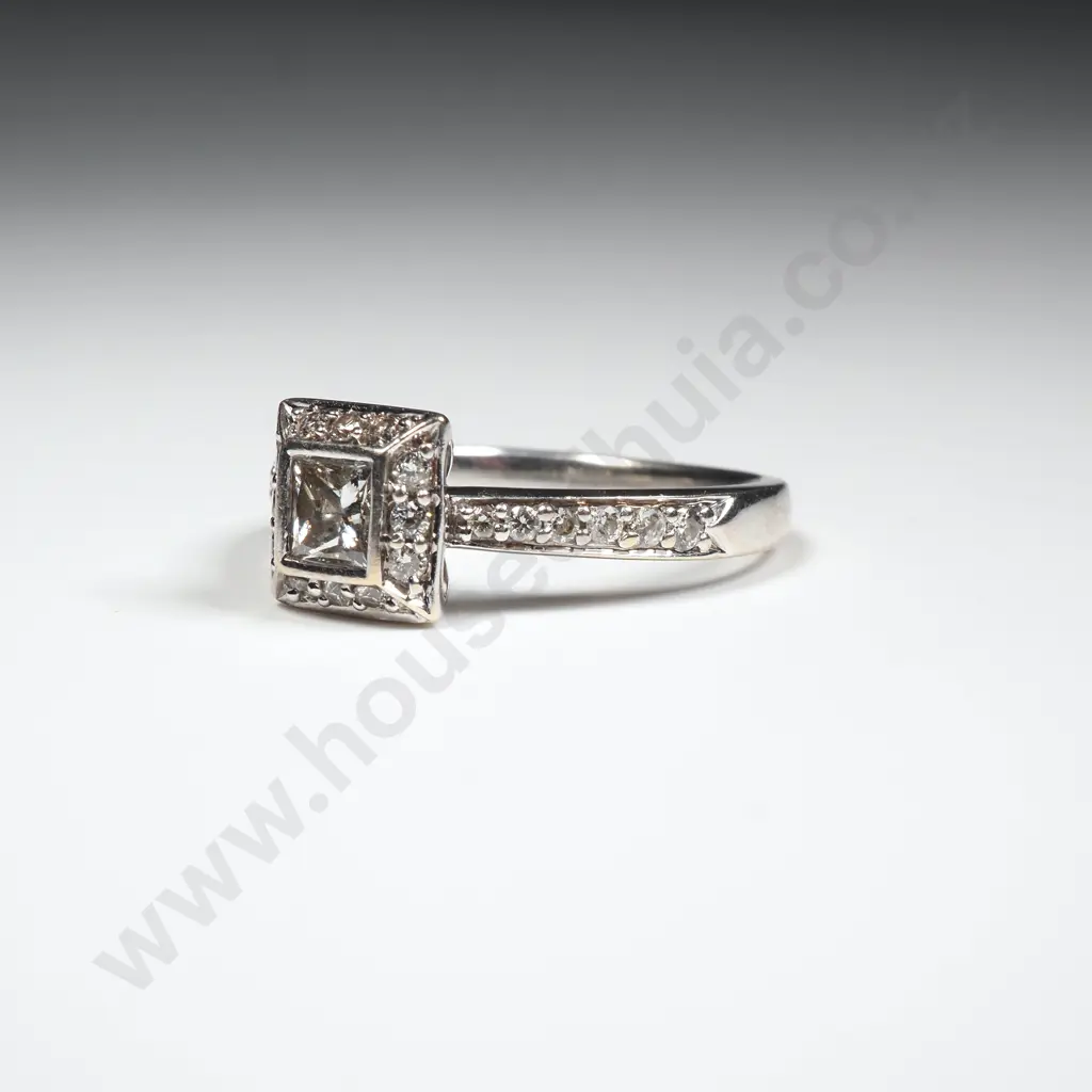 18ct White Gold & Diamond Ring w Valuation for $5,100.00 Image 1++