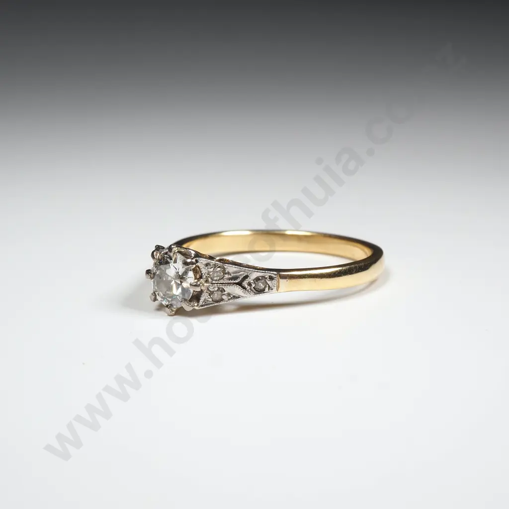 18ct Gold Diamond Solitaire Ring w Valuation for $4,500.00 Image 1++