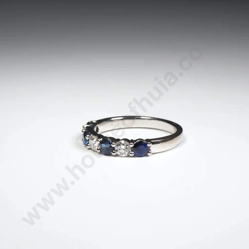 18ct White Gold Diamond & Sapphire Ring w Valuation for $6,500.00 Image 1++