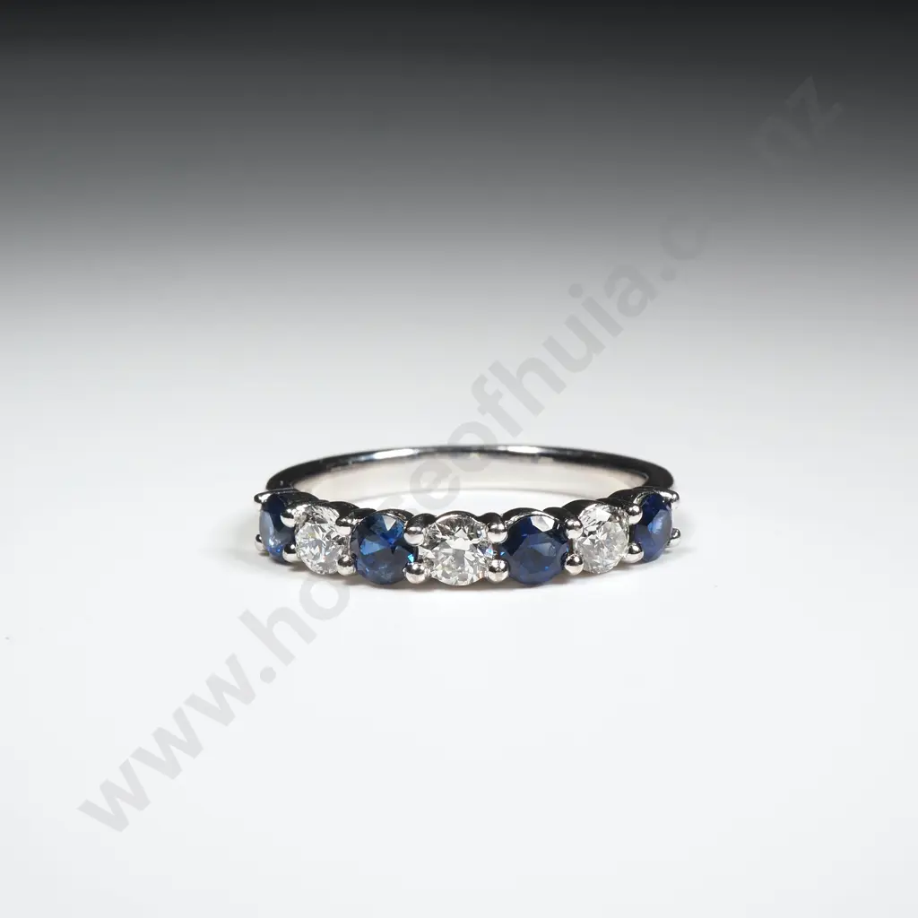 18ct White Gold Diamond & Sapphire Ring w Valuation for $6,500.00 Image 1++