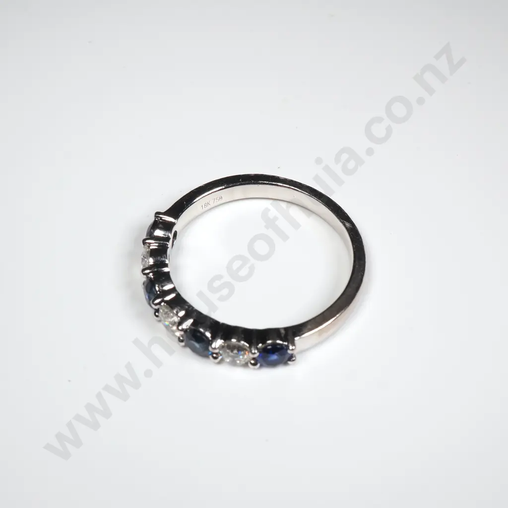 18ct White Gold Diamond & Sapphire Ring w Valuation for $6,500.00 Image 1++