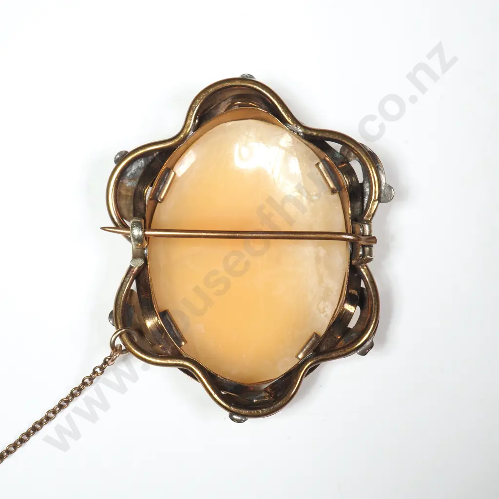 Antique Rolled Gold Cameo Brooch Image 1++