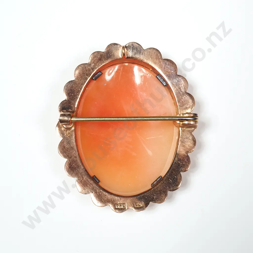 9ct Gold Cameo Brooch Image 1++