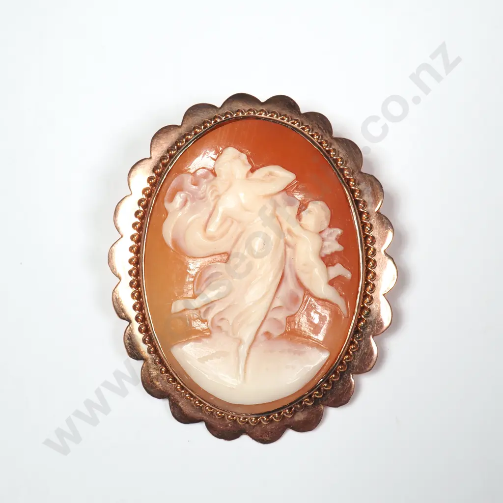 9ct Gold Cameo Brooch Image 1++