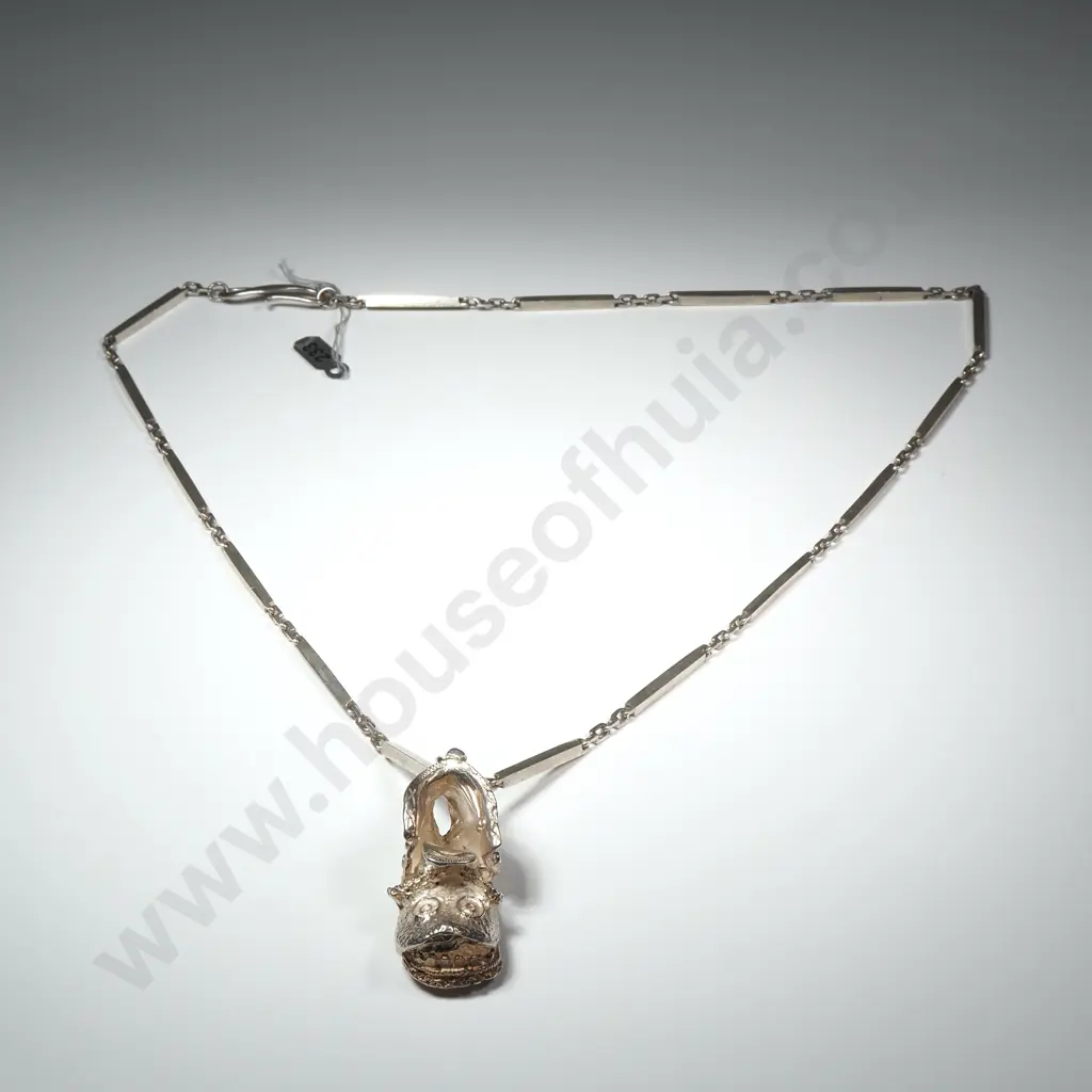 Sterling Silver Clown Boot Necklace & Chain w Valuation for $609.00 Image 1++