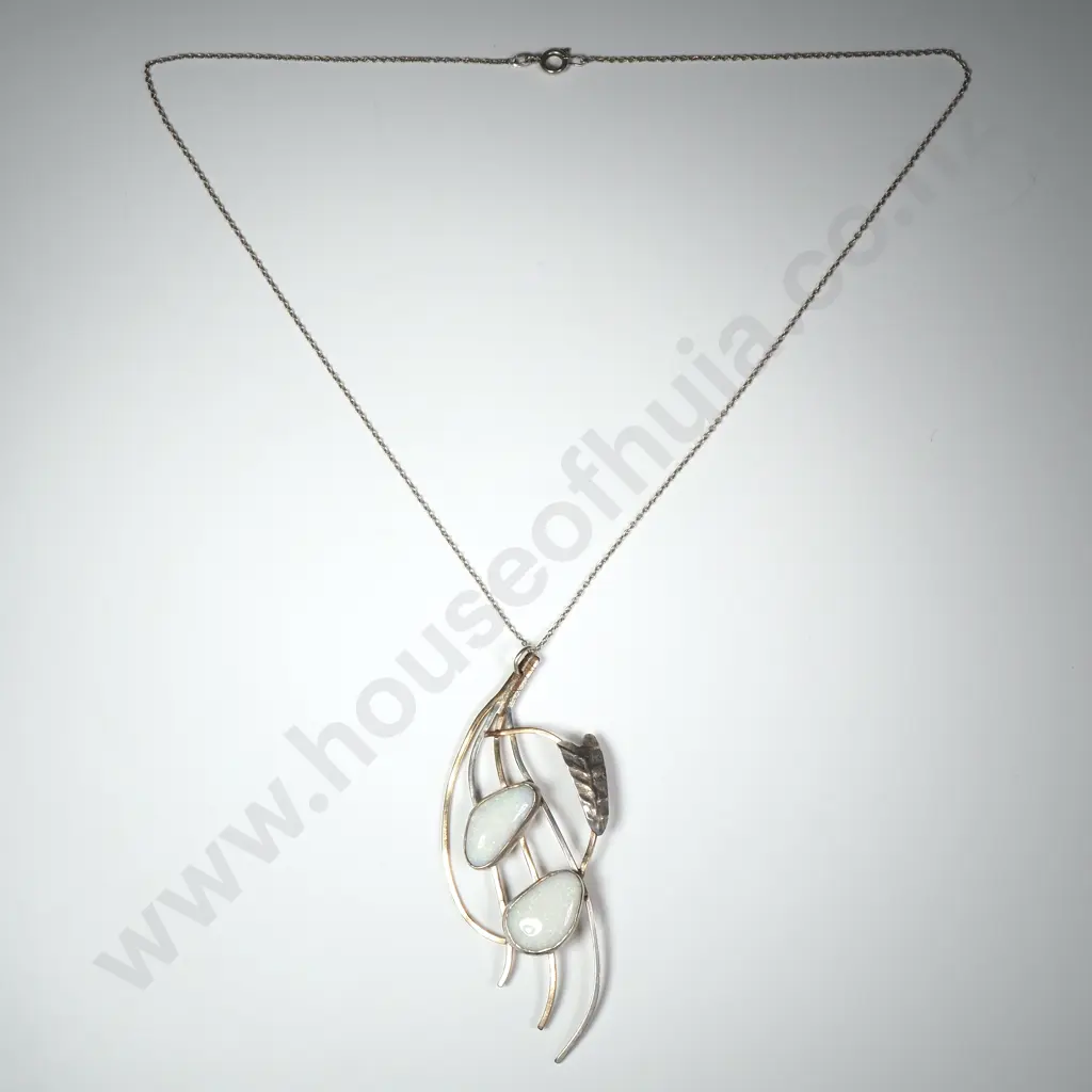 Impressive Sterling Silver & Opal Pendant Image 1++