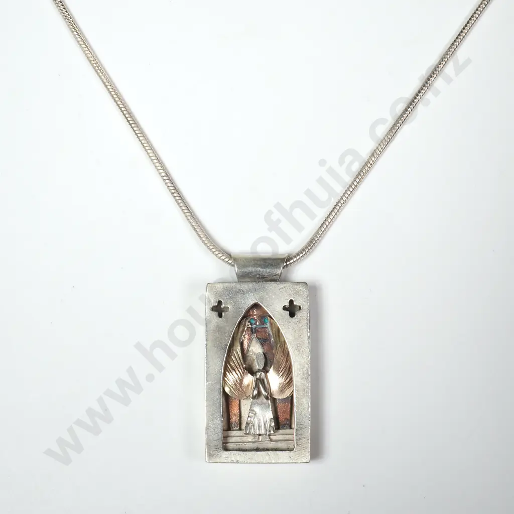Hand Made Sterling Silver & 9ct Gold Pendant / Necklace Image 1++