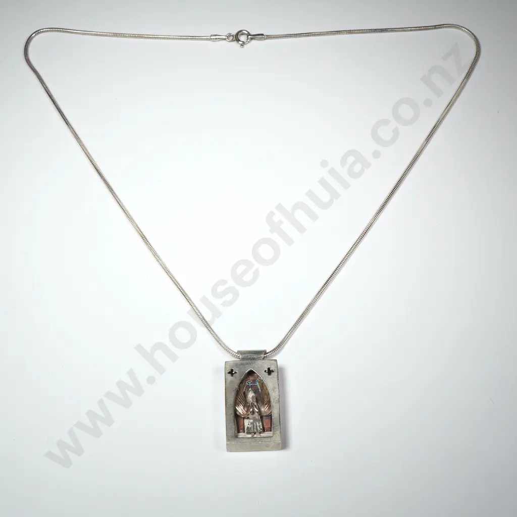 Hand Made Sterling Silver & 9ct Gold Pendant / Necklace Image 1++
