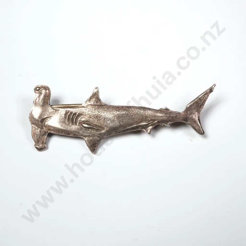 Sterling Silver Brooch in the Form of a Hammerhead  Shark Image 1++