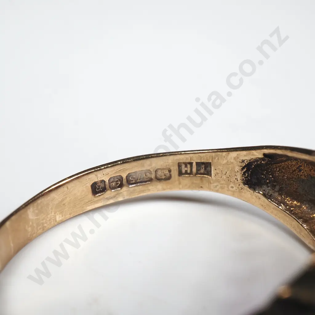 Vintage 9ct Gold Three Stone Ring w English Hallmarks Image 1++