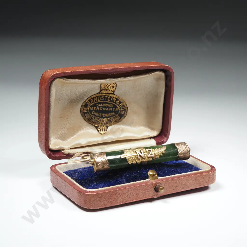 Colonial New Zealand Cased NZ Bar Brooch in CHCH Retailers Box Image 1++