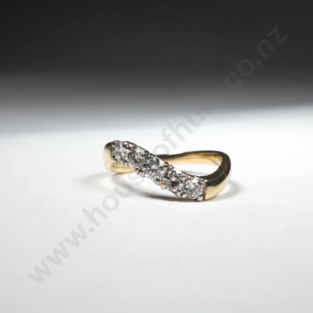 18ct Gold Diamond Five Stone Ring w Valuation for $5,180.00 Image 1++