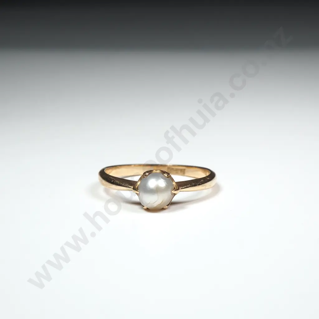 Antique 18ct Gold Pearl Ring Image 1++