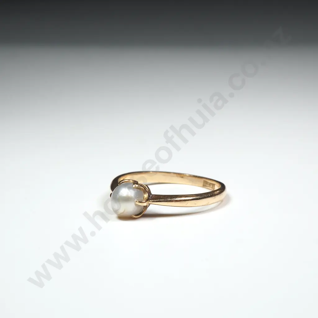 Antique 18ct Gold Pearl Ring Image 1++