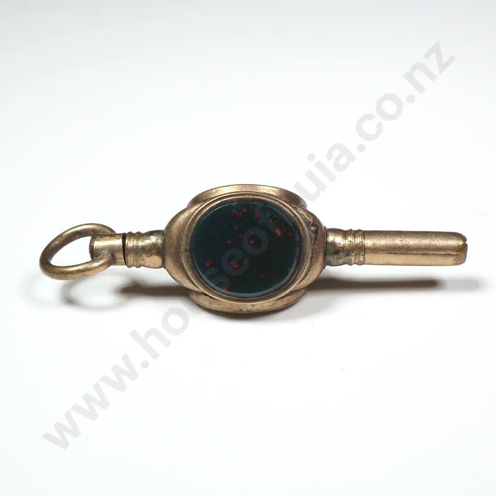 Antique Rolled Gold Stone Set Pocket Watch Key Image 1++