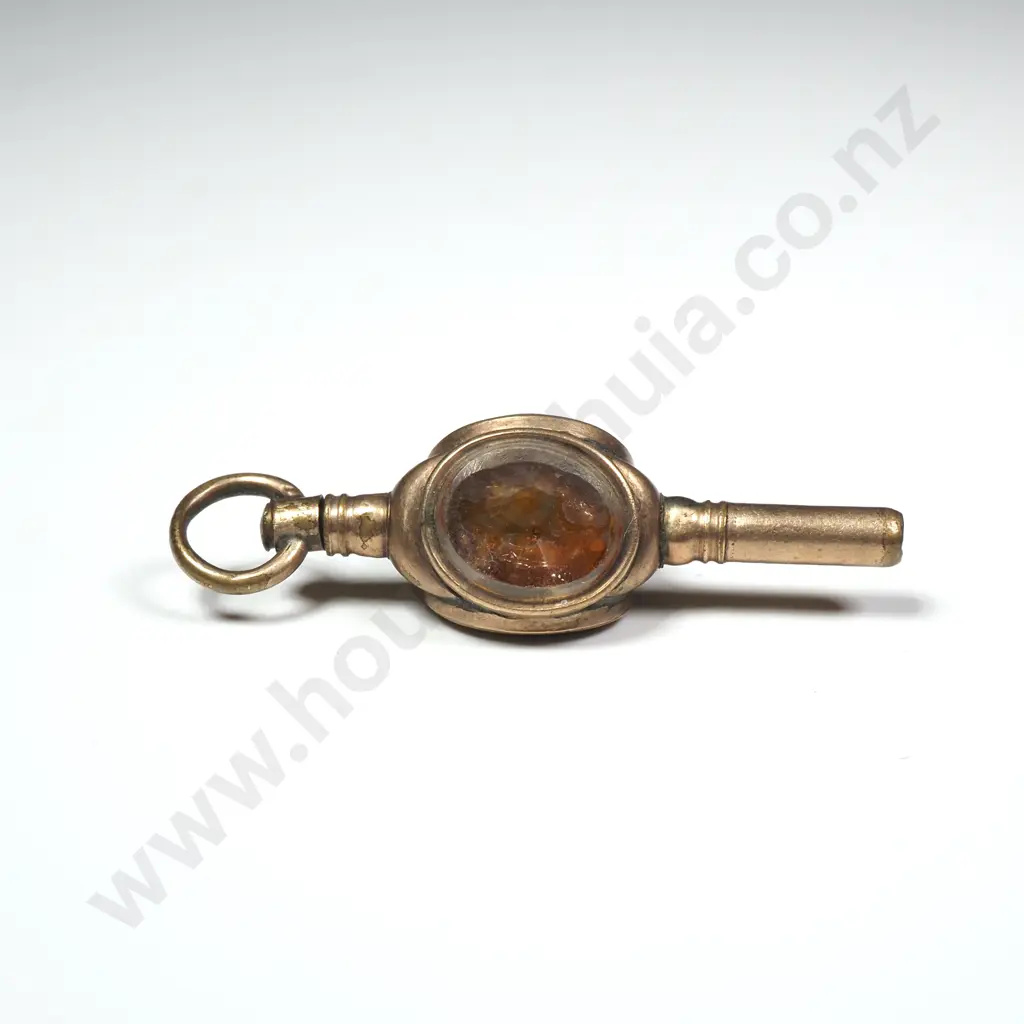 Antique Rolled Gold Stone Set Pocket Watch Key Image 1++