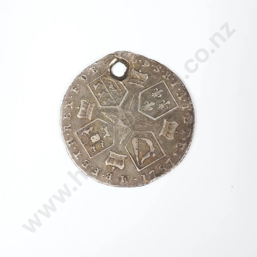 1787 United Kingdom Sixpence Pendant Image 1++