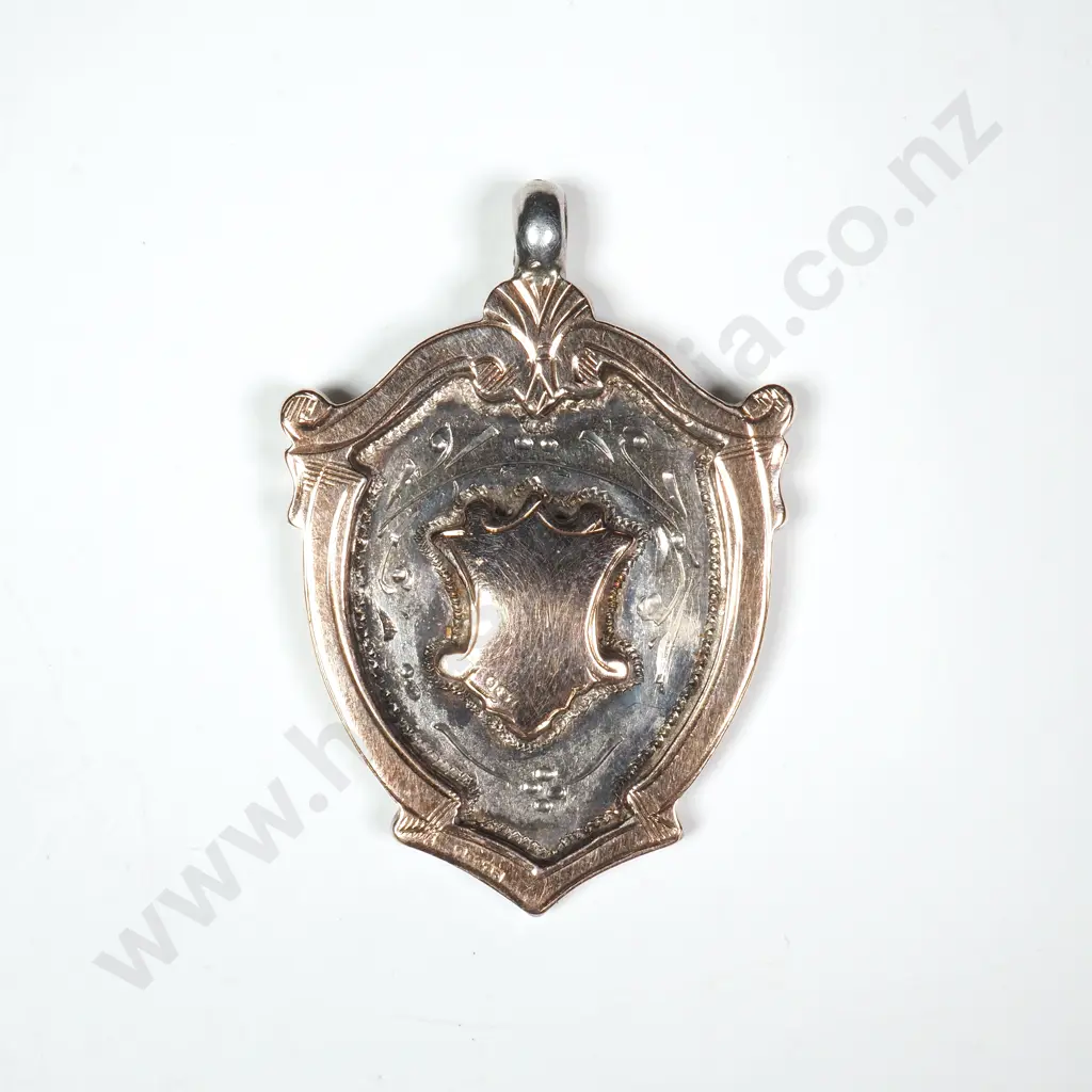 Sterling Silver Gold Fronted Fob Medal Image 1++