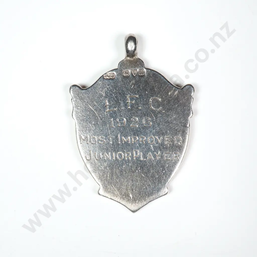 Sterling Silver Gold Fronted Fob Medal Image 1++