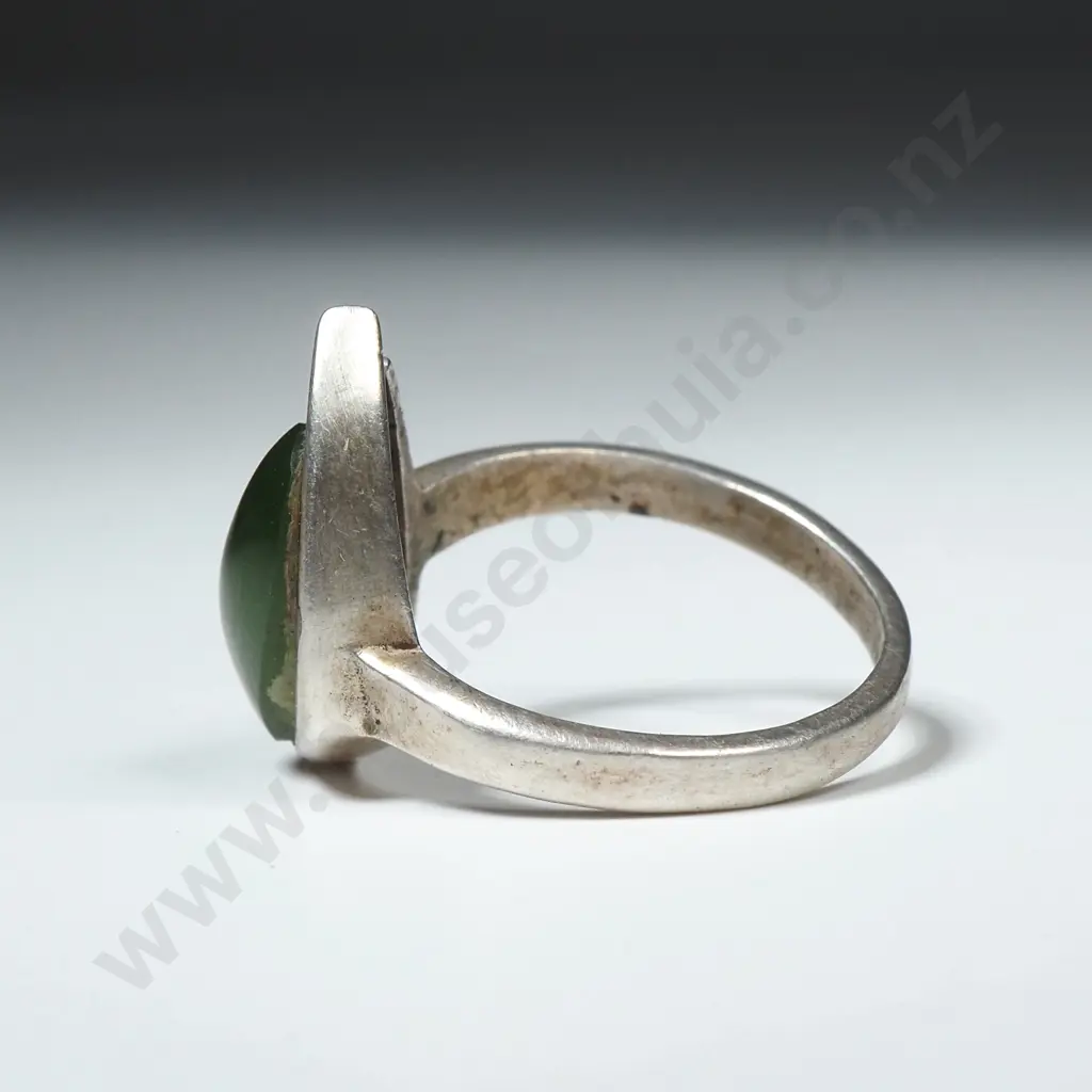 Sterling Silver Greenstone Ring Image 1++