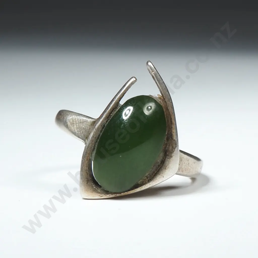 Sterling Silver Greenstone Ring Image 1++