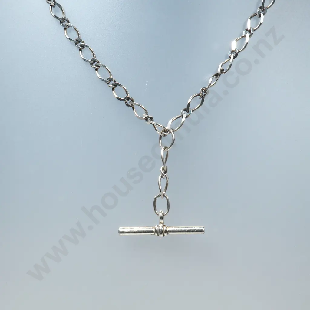 Sterling Silver T Bar Necklace Image 1++