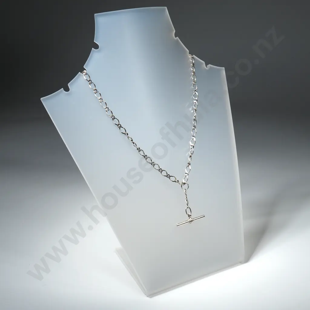 Sterling Silver T Bar Necklace Image 1++
