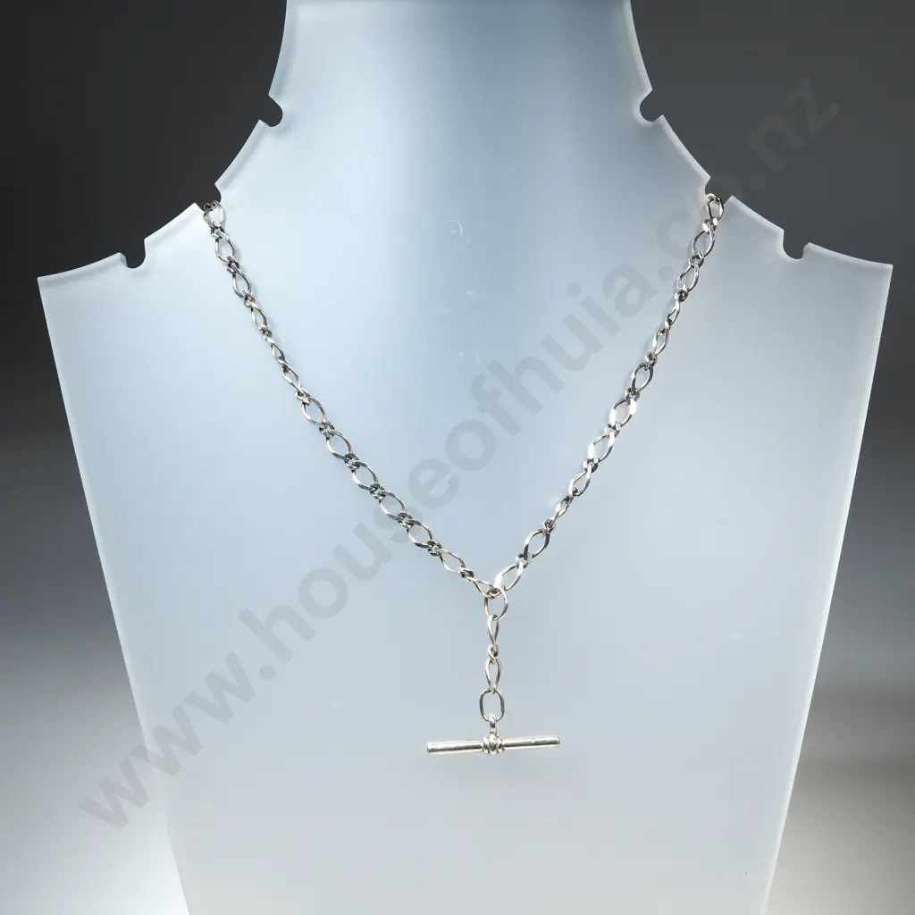Sterling Silver T Bar Necklace Image 1++