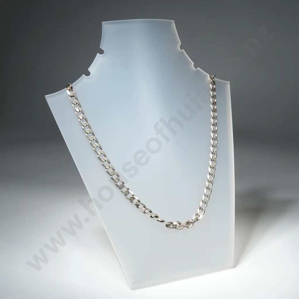 Sterling Silver Curb Link Necklace Image 1++
