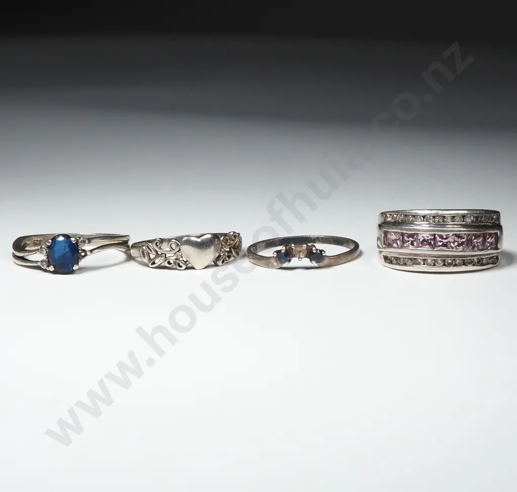 Four Sterling Silver Rings Image 1++