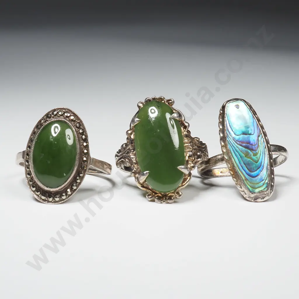 Three New Zealand Sterling Silver RIngs Image 1++