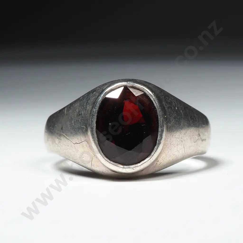 Sterling Silver Garnet Ring Image 1++