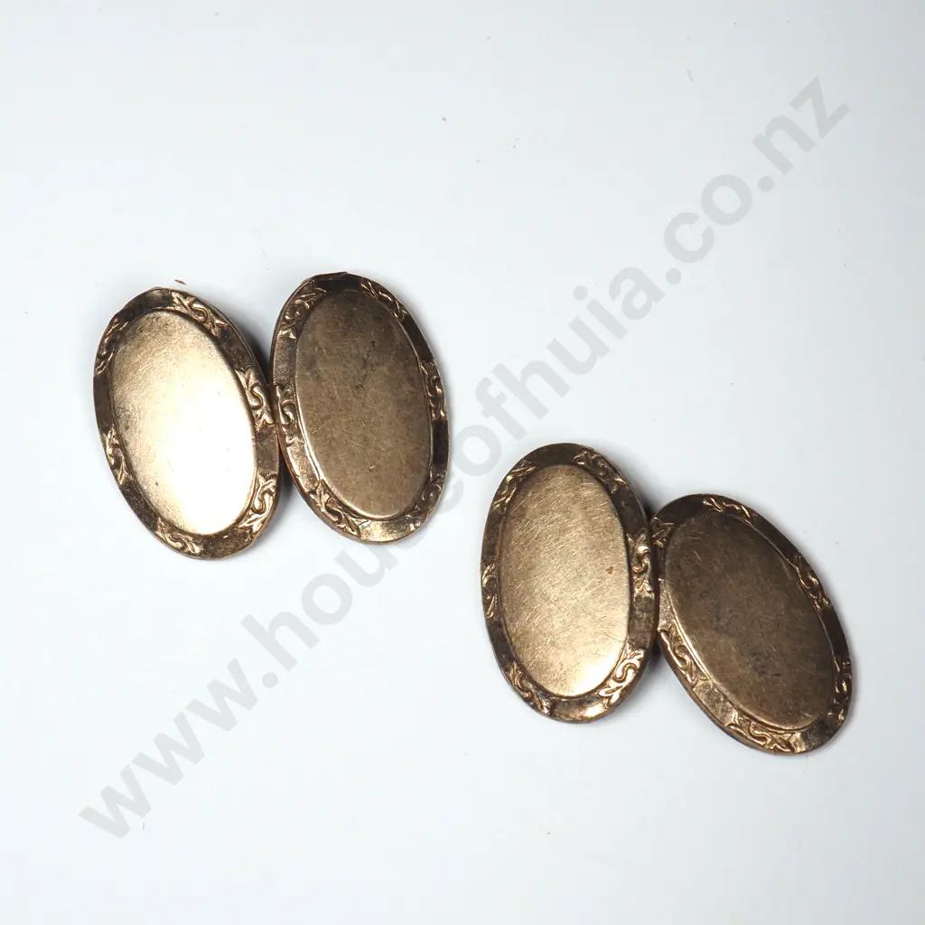 Pair of Gold on Silver Cufflinks Image 1++