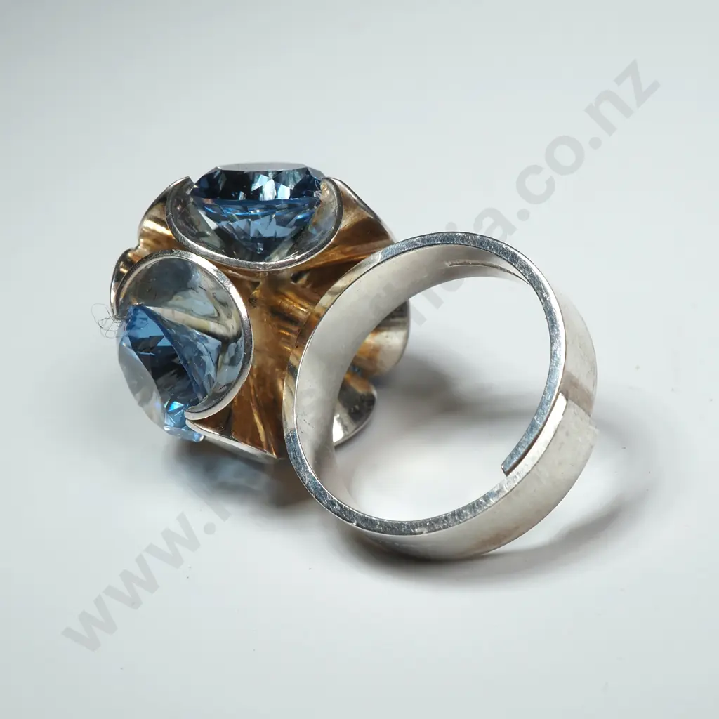 Sterling Silver Blue Gem Ring Image 1++