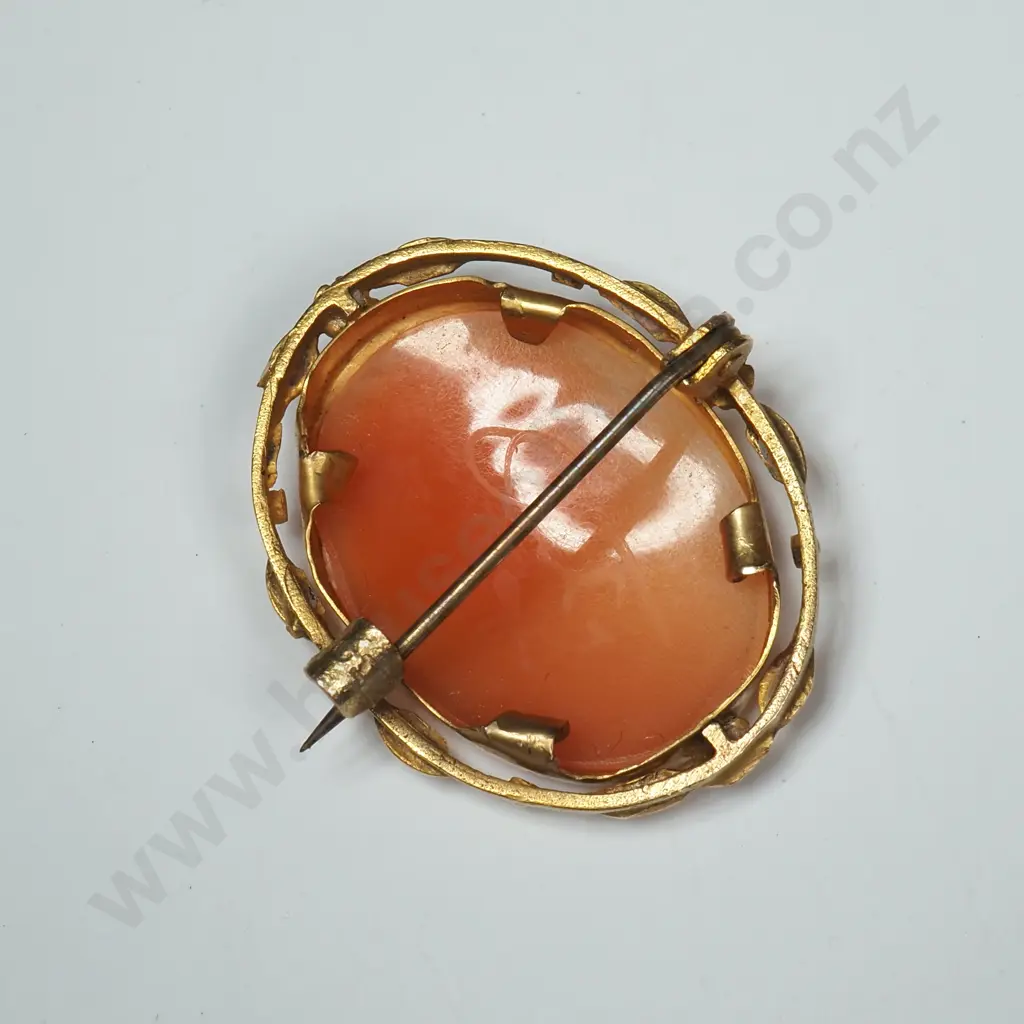 Rolled Gold Cameo Brooch Image 1++