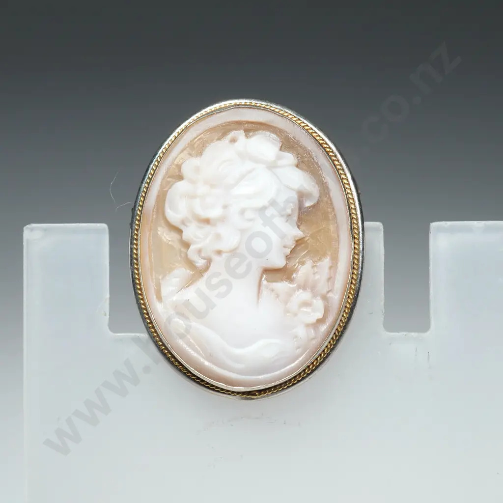 Sterling Silver Cameo Brooch / Pendant Image 1++