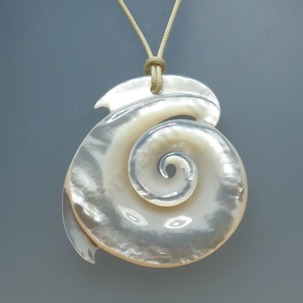 Carved Mother of Pearl Pendant Image 1++