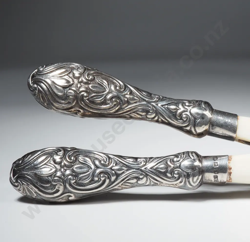 Antique Sterling Silver Handled Ivory Glove Opener Image 1++