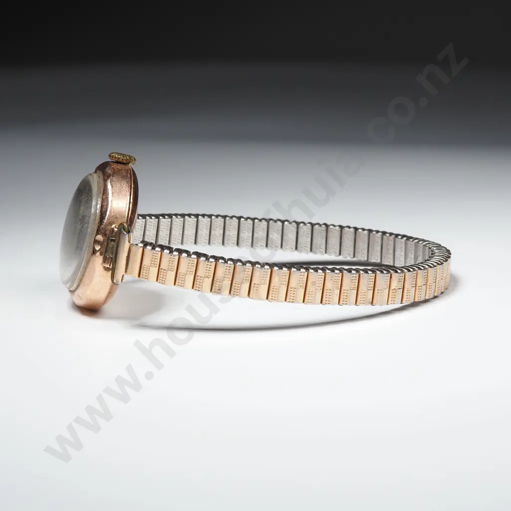 Vintage 9ct Gold Wristwatch on Flex Strap Image 1++
