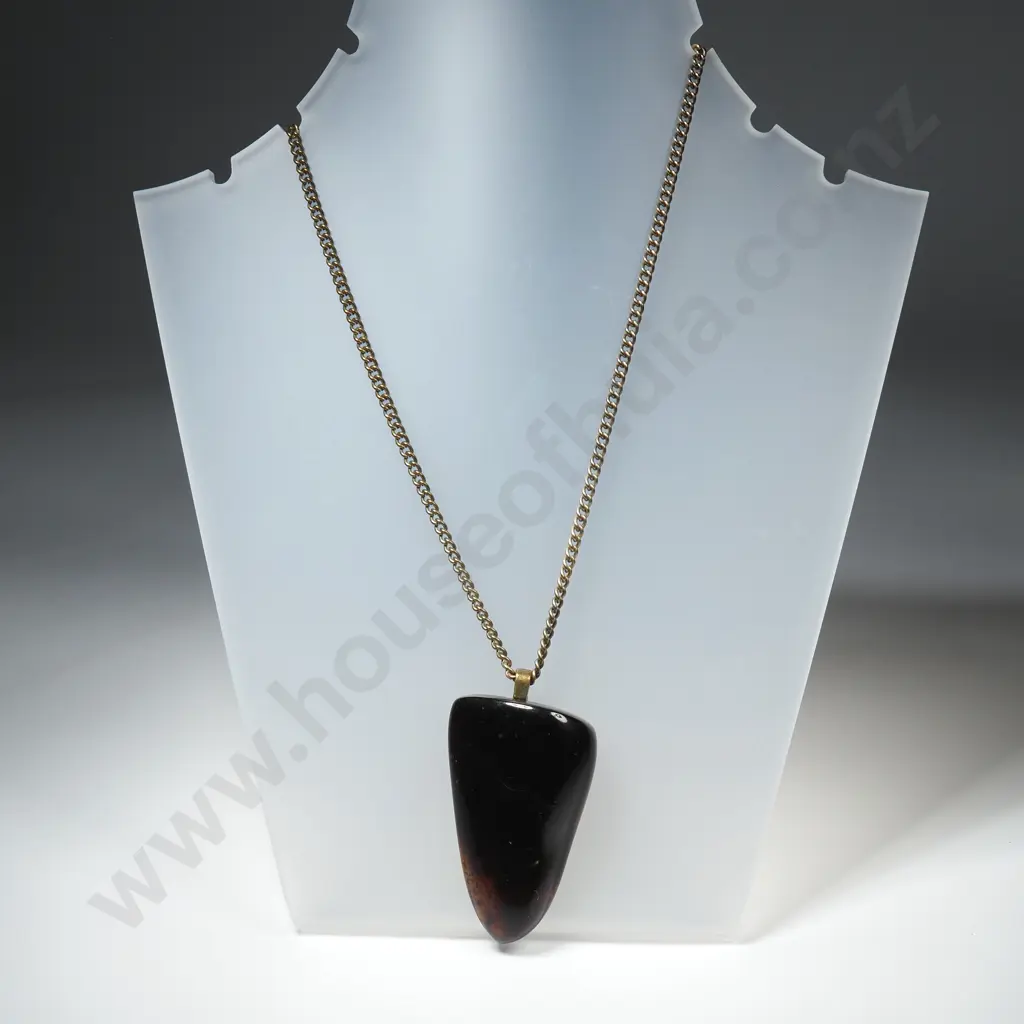 Black Resin Pendant on Chain Image 1++