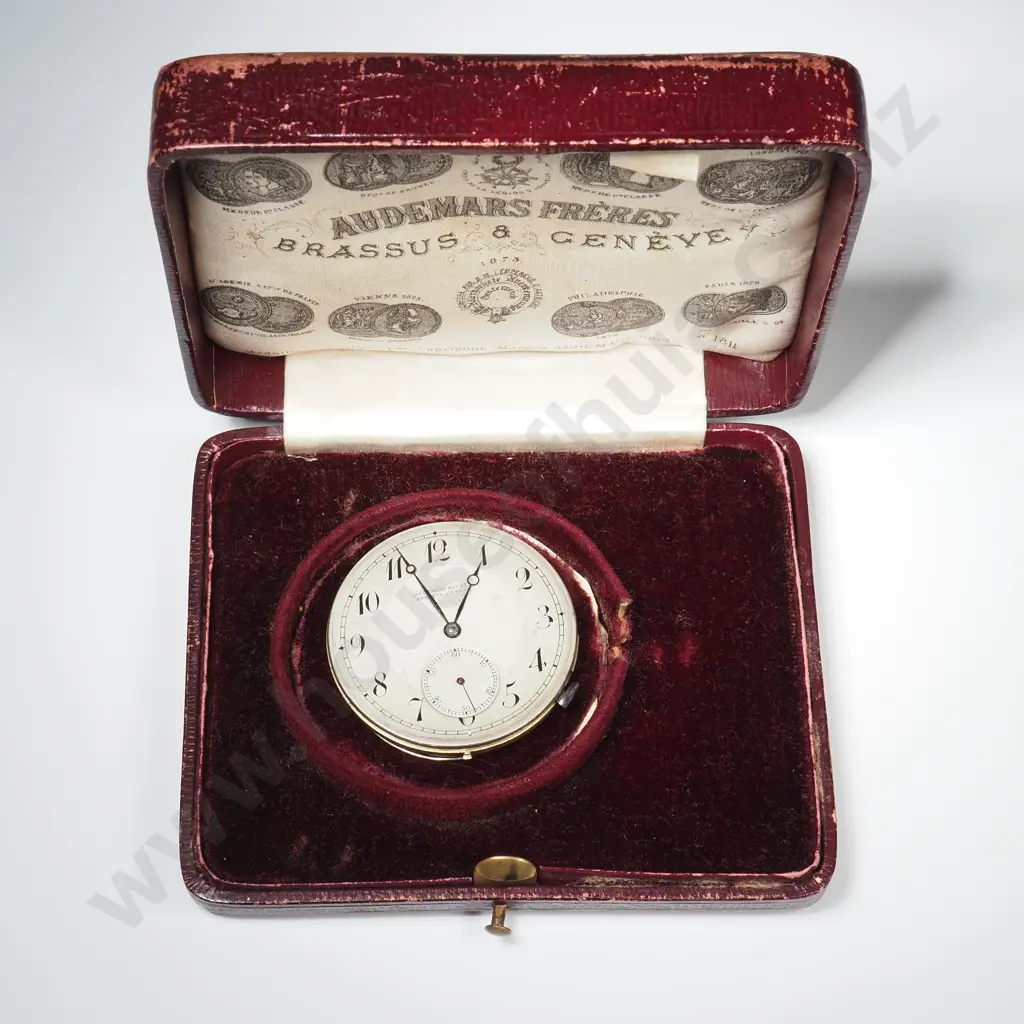 Antique Audemars Pocket watch Box & Pocket watch Movement Image 1++