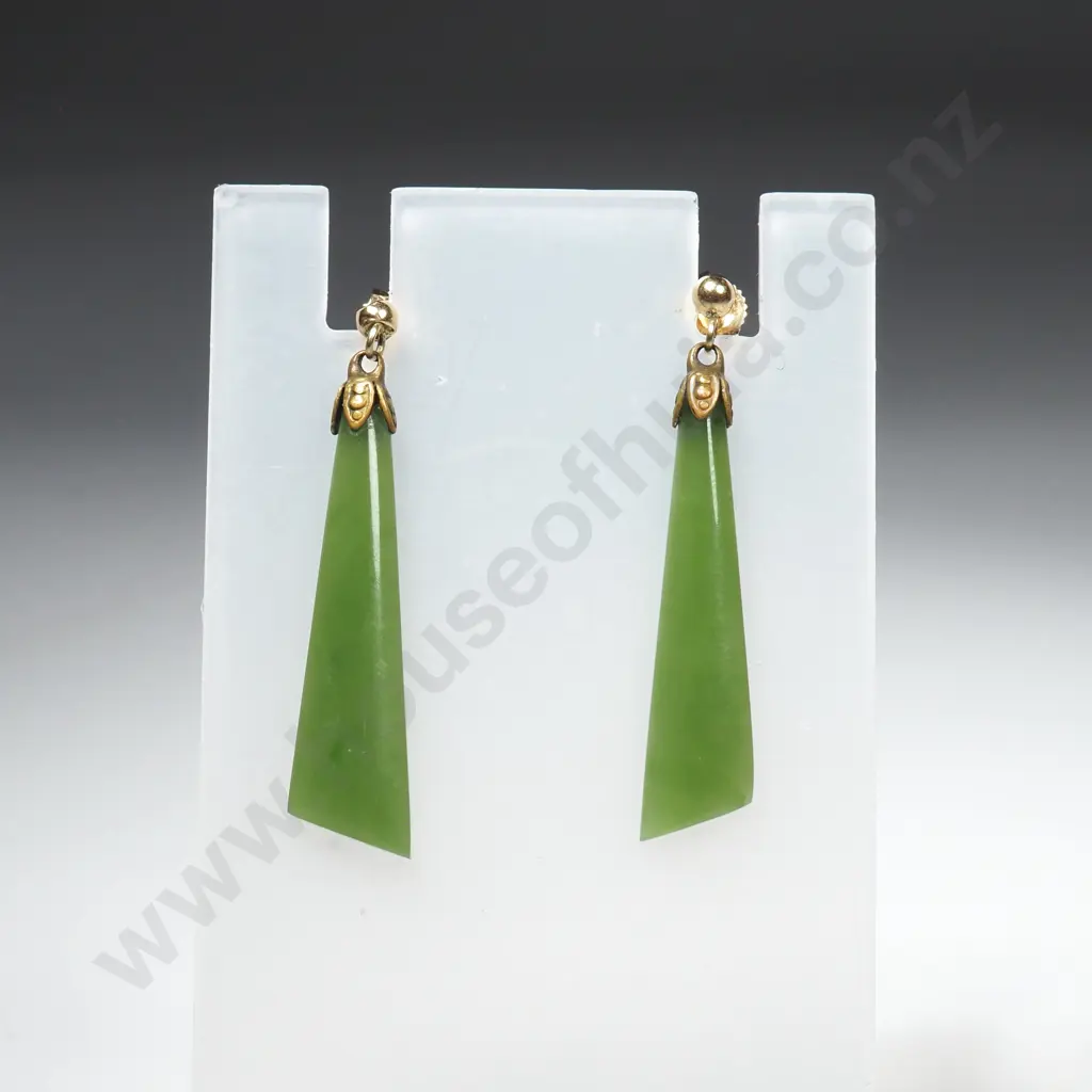 Pair of Greenstone Earrings Image 1++