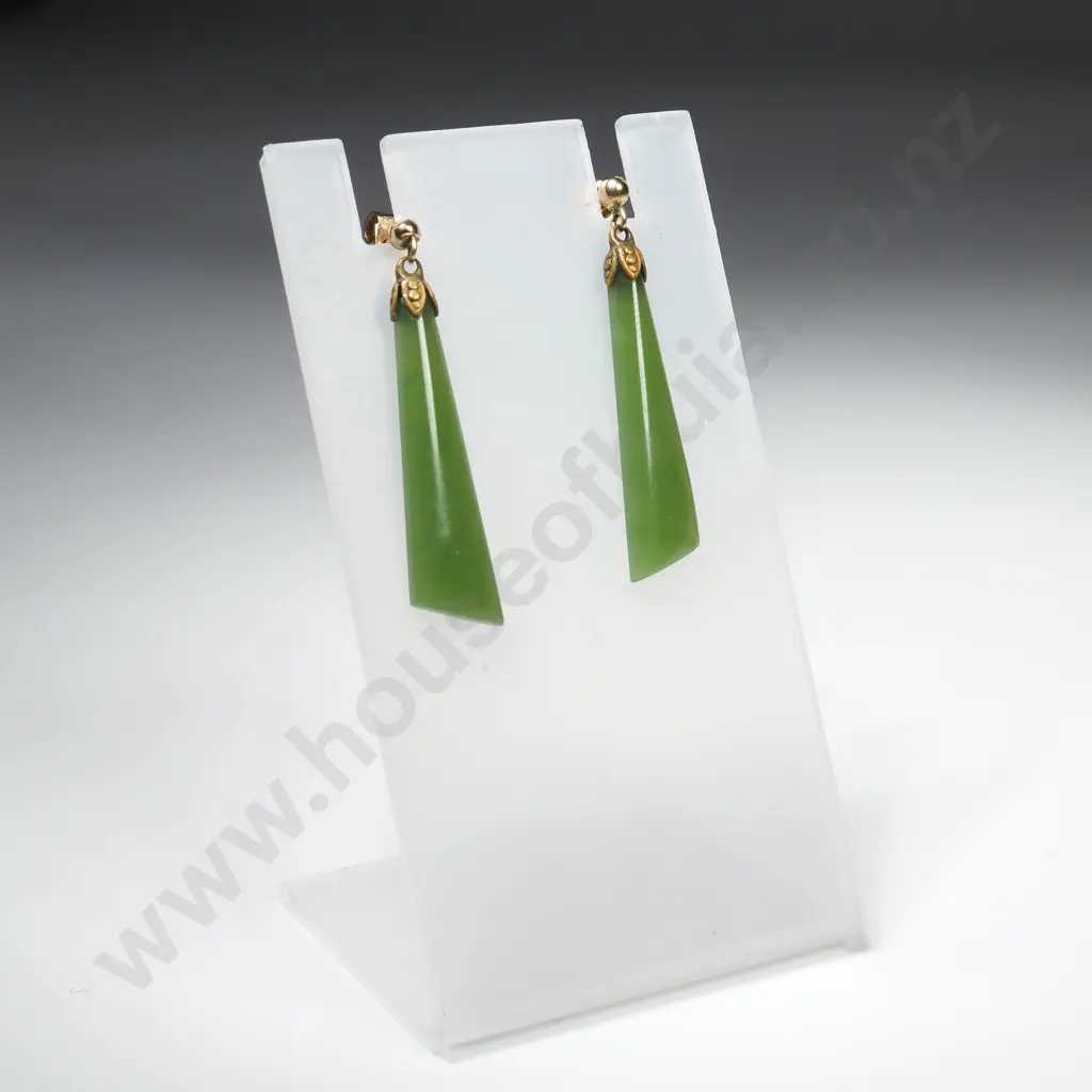 Pair of Greenstone Earrings Image 1++