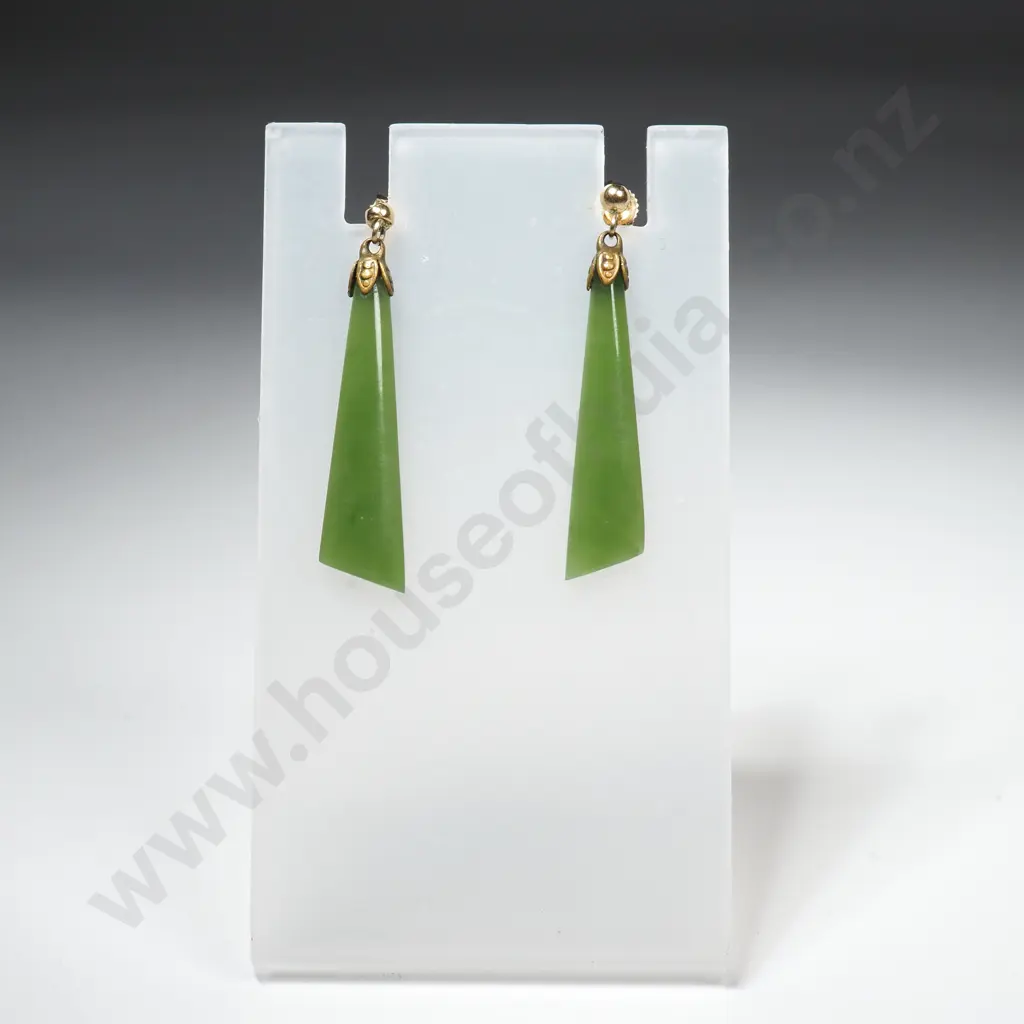 Pair of Greenstone Earrings Image 1++