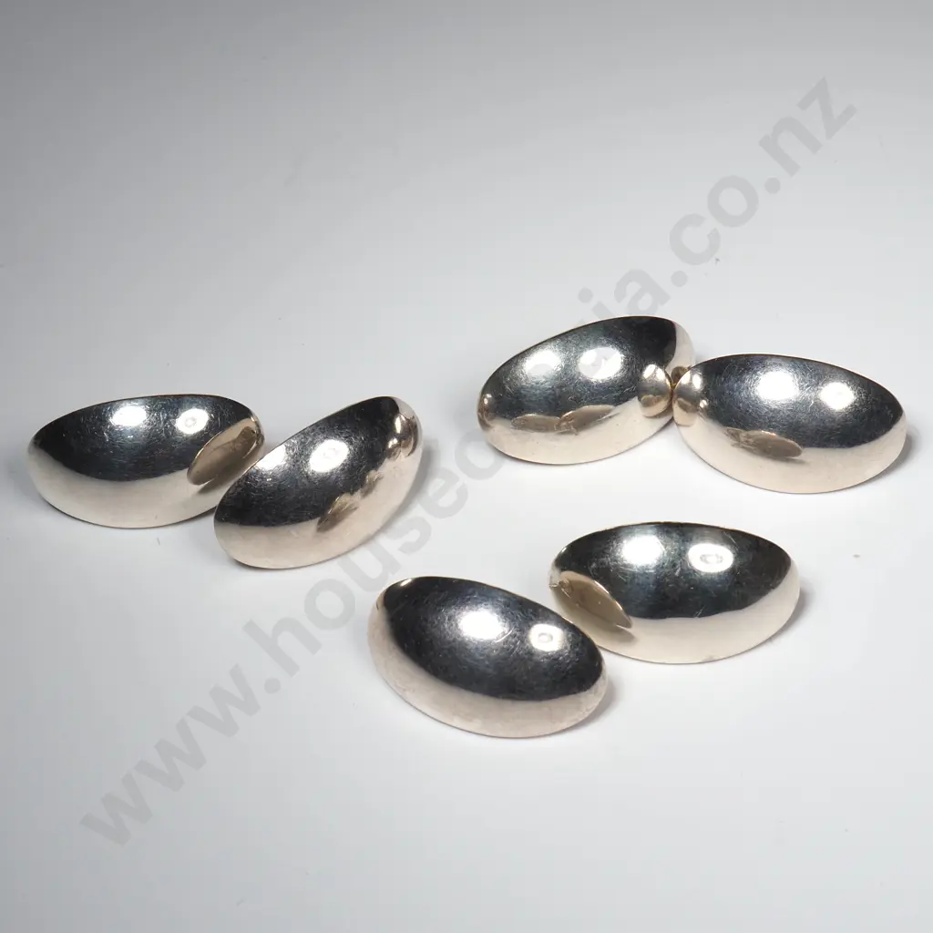 Three Pairs of Sterling Silver Oval Earrings Image 1++