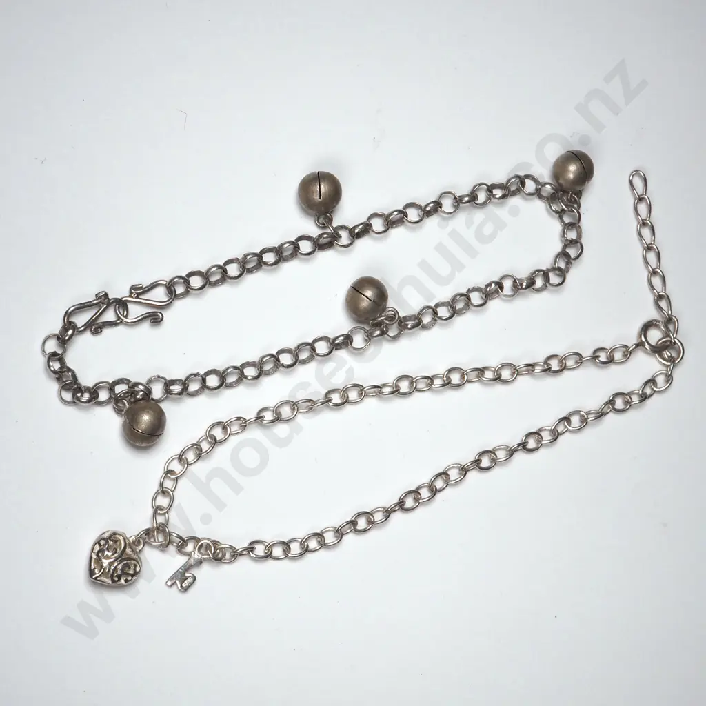 Two White Metal Bracelets Image 1++