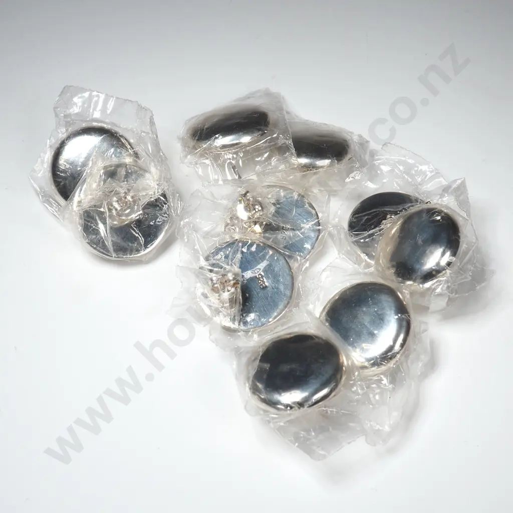 Five Pairs of Sterling Silver Round Earrings Image 1++